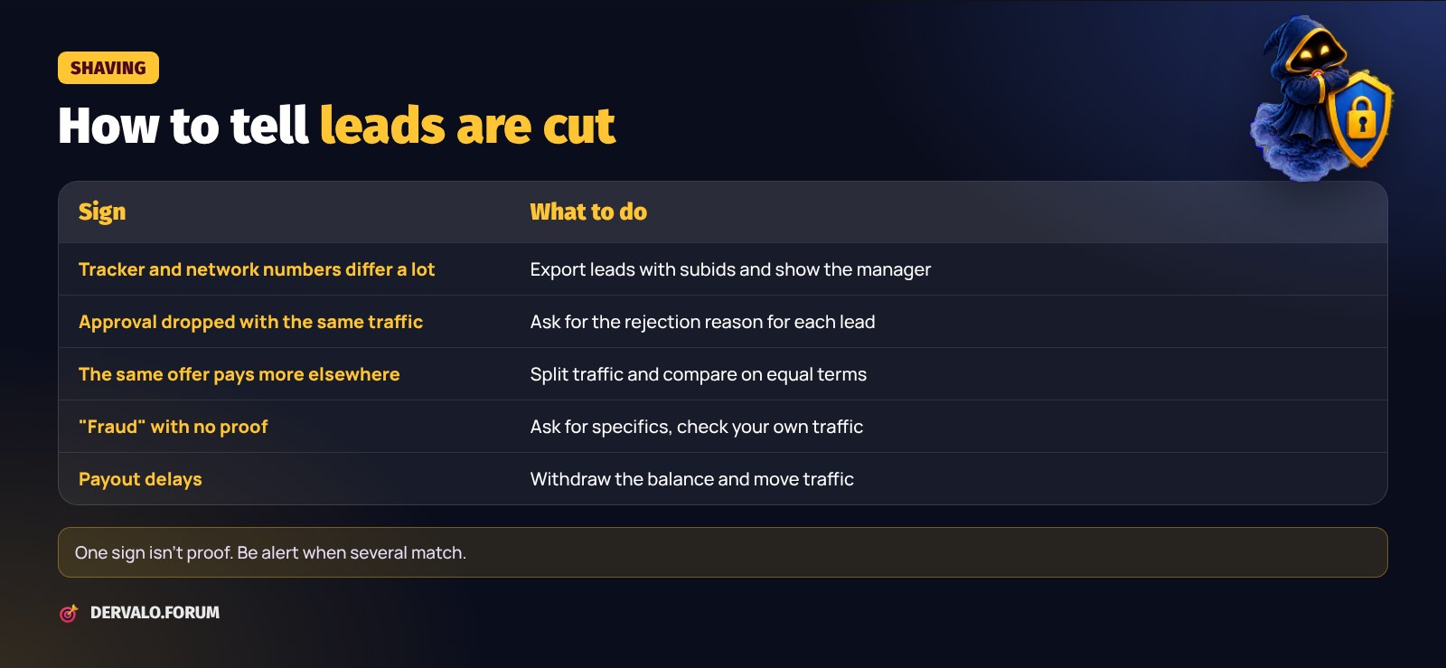 Signs of shaving in affiliate marketing and what to do if leads get cut