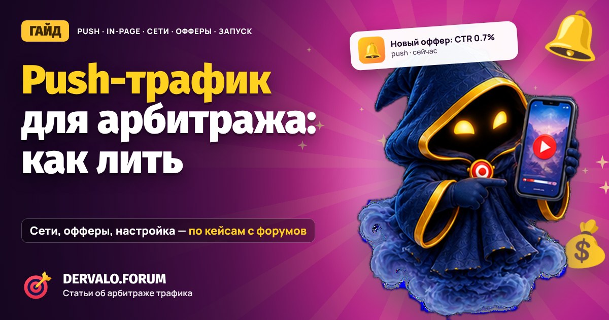 Push-трафик для арбитража: пуш-сети, офферы и как лить — настройка кампании, оптимизация зон и кейсы с форумов