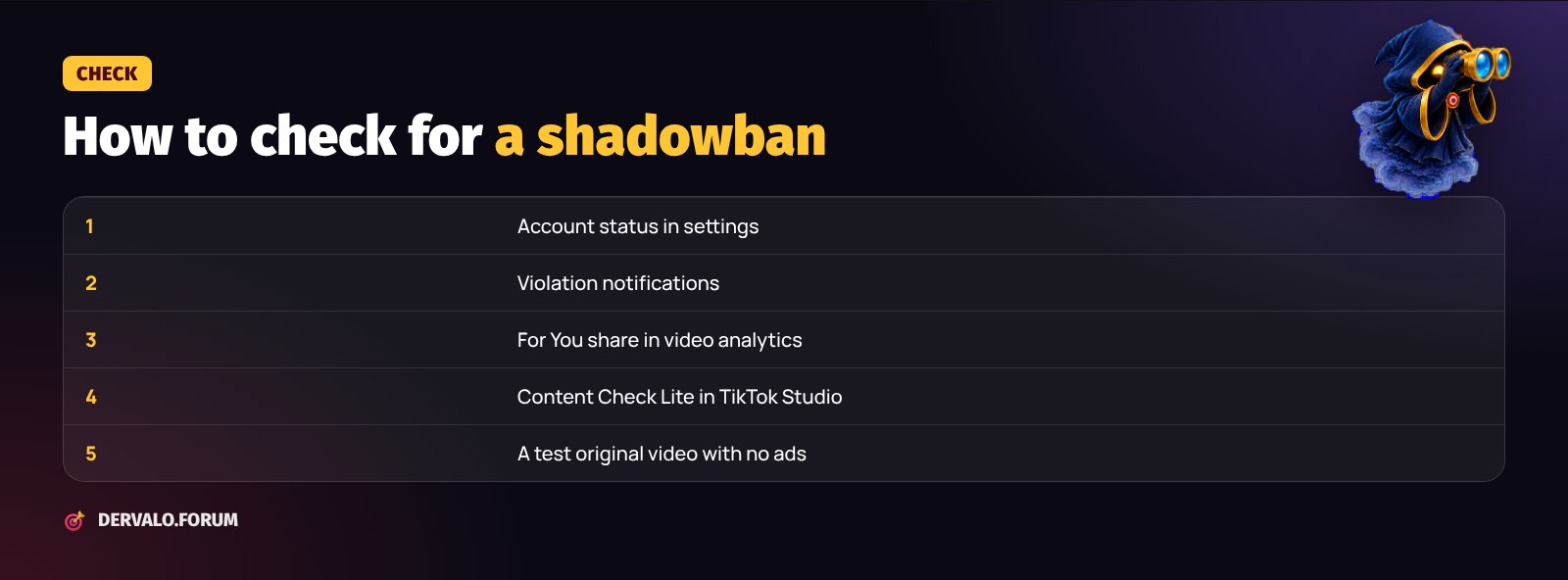How to check for a TikTok shadowban: account status, notifications, analytics