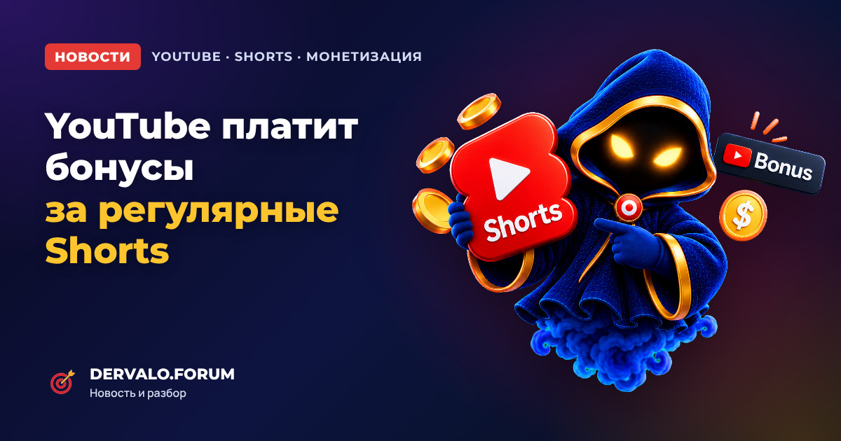 YouTube запустил бонусы за регулярные Shorts: до $2 000 в месяц по приглашению